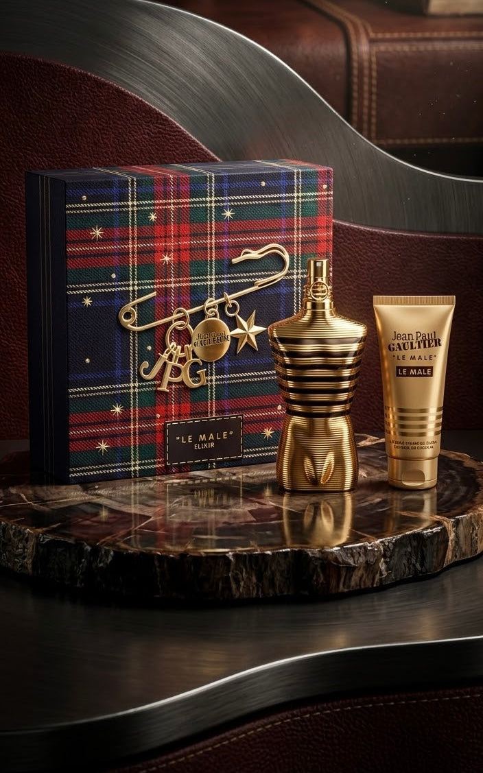 Jean Paul Gaultier Le Male Elixir Gift Set for Men (4.2 oz Parfum + 2.5 oz Shower Gel)