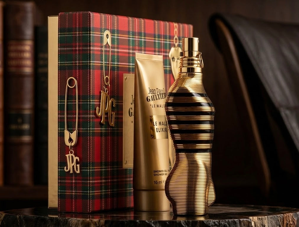 Jean Paul Gaultier Le Male Elixir Gift Set for Men (4.2 oz Parfum + 2.5 oz Shower Gel)